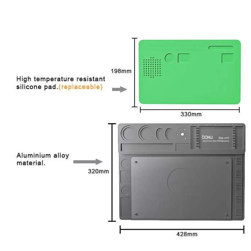 2-in-1 Microscope Maintenance Mat - Aluminum Alloy & Silicone