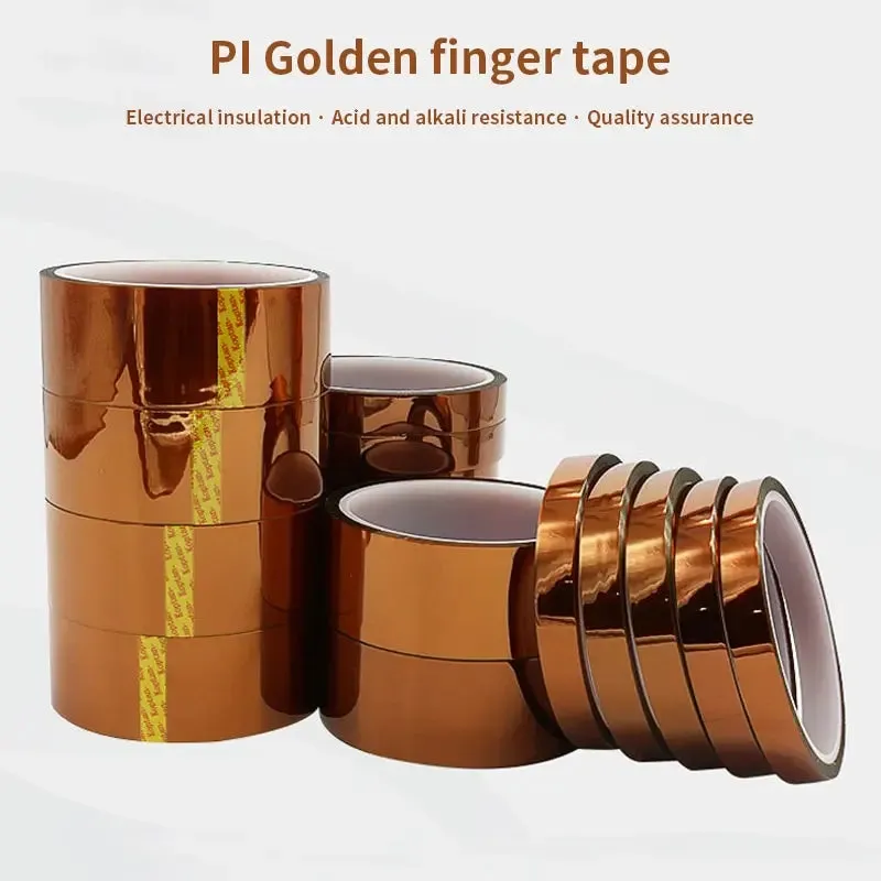 30m High Temp Polyimide Tape Anti Static Lithium Battery Insulation Multi Size Gold Finger Tape