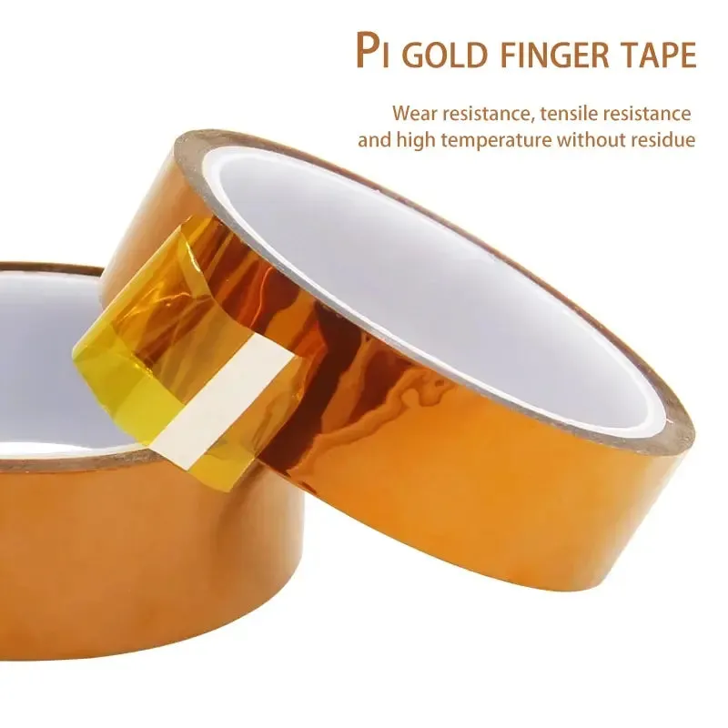 30m High Temp Polyimide Tape Anti Static Lithium Battery Insulation Multi Size Gold Finger Tape