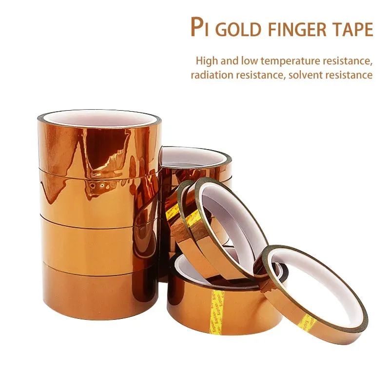 30m High Temp Polyimide Tape Anti Static Lithium Battery Insulation Multi Size Gold Finger Tape