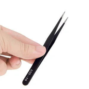 6pcs Precision Tweezers Set Esd Anti Static Stainless Steel Tweezers Repair Tools for Electronics Repair Soldering Craft