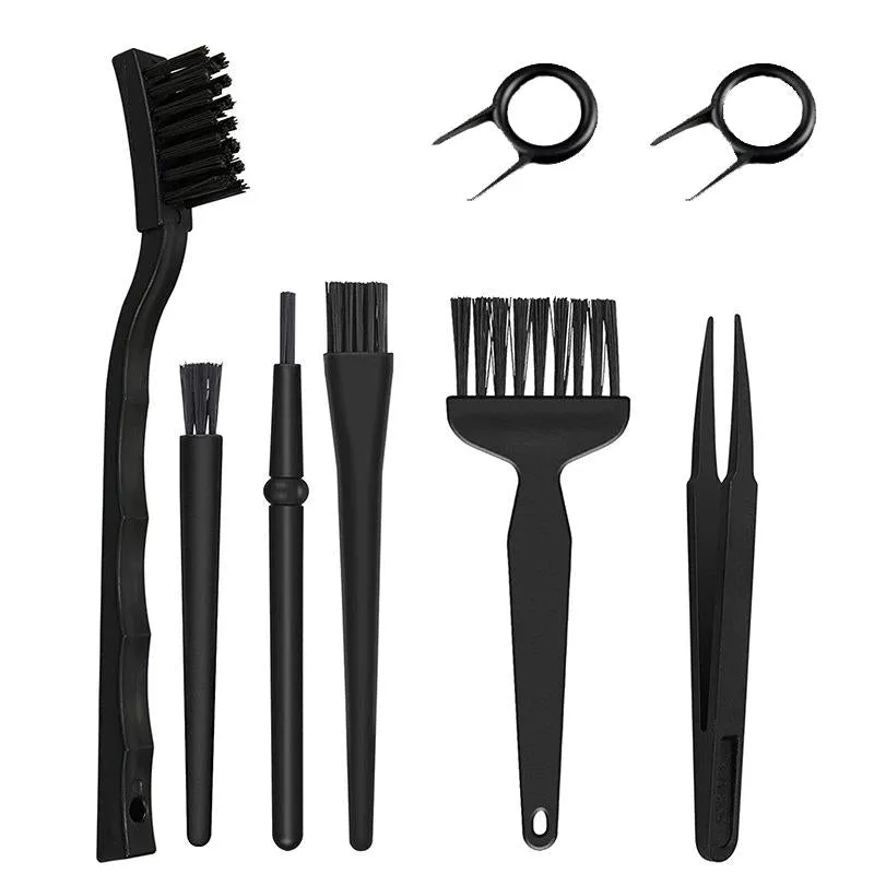 8-piece Computer Cleaning Brush & Tweezer Set for Keyboard & Electronics