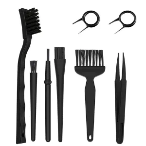 8-piece Computer Cleaning Brush & Tweezer Set for Keyboard & Electronics
