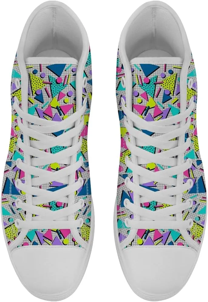 80s Shoes 90s High Top Canvas Sneakers Lace Up Casual Shoes Gifts for Men Women