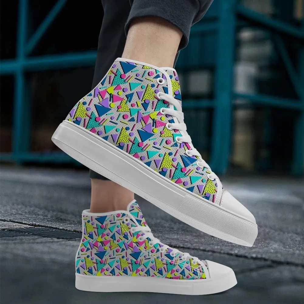 80s Shoes 90s High Top Canvas Sneakers Lace Up Casual Shoes Gifts for Men Women