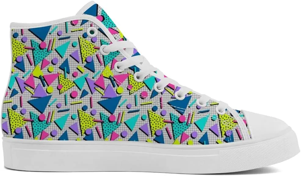 80s Shoes 90s High Top Canvas Sneakers Lace Up Casual Shoes Gifts for Men Women