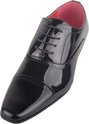 ABSOLUTE FOOTWEAR Mens Boys Faux Leather Patent Formal Smart Wedding Work Lace Up Shoes
