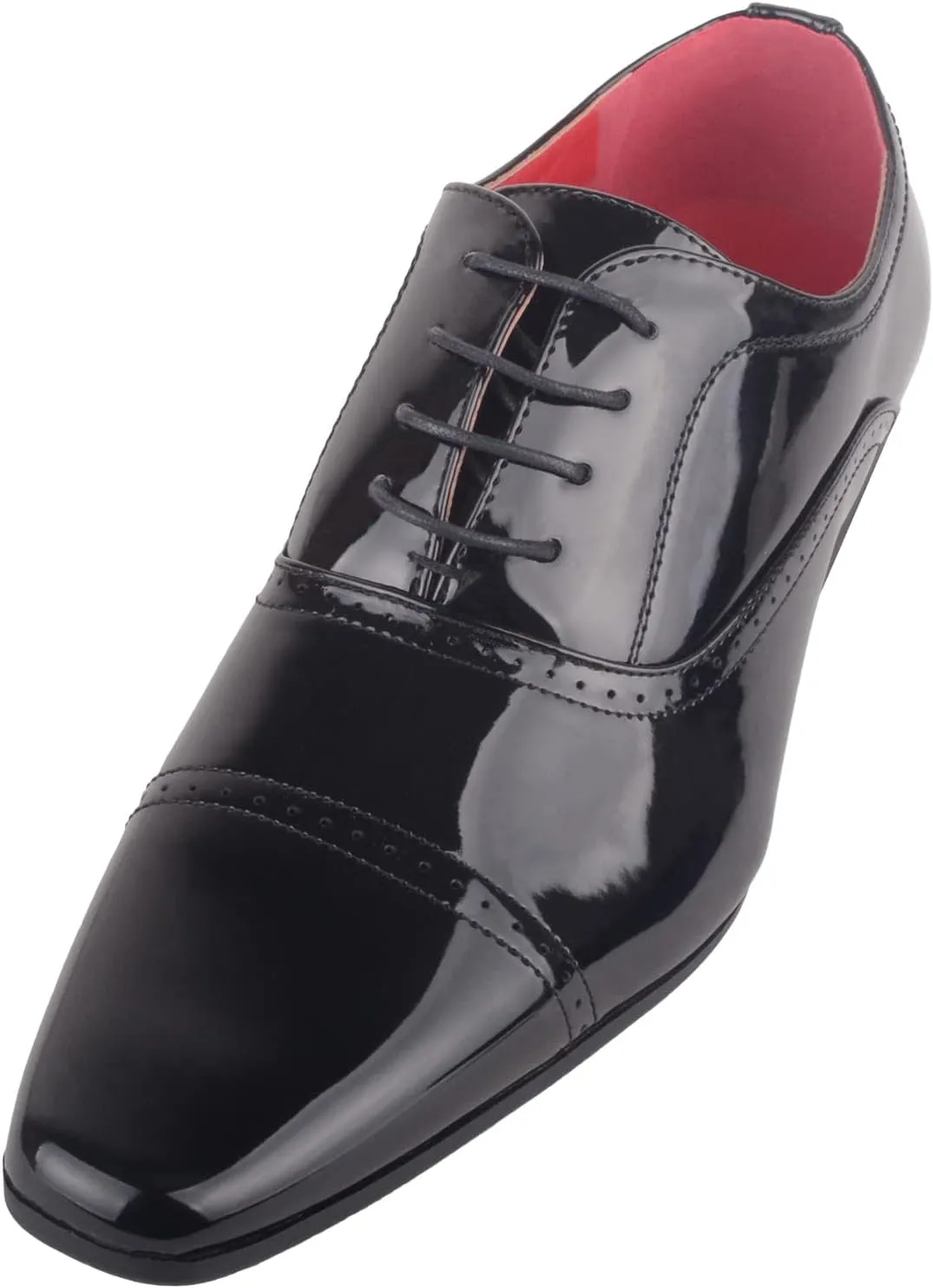ABSOLUTE FOOTWEAR Mens Boys Faux Leather Patent Formal Smart Wedding Work Lace Up Shoes