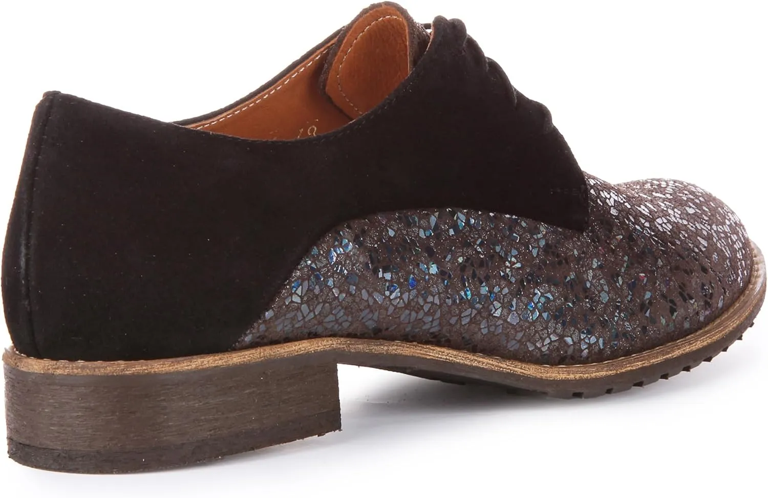 Adela Women's Lace Up Snake Print Low Heel Oxford Shoes