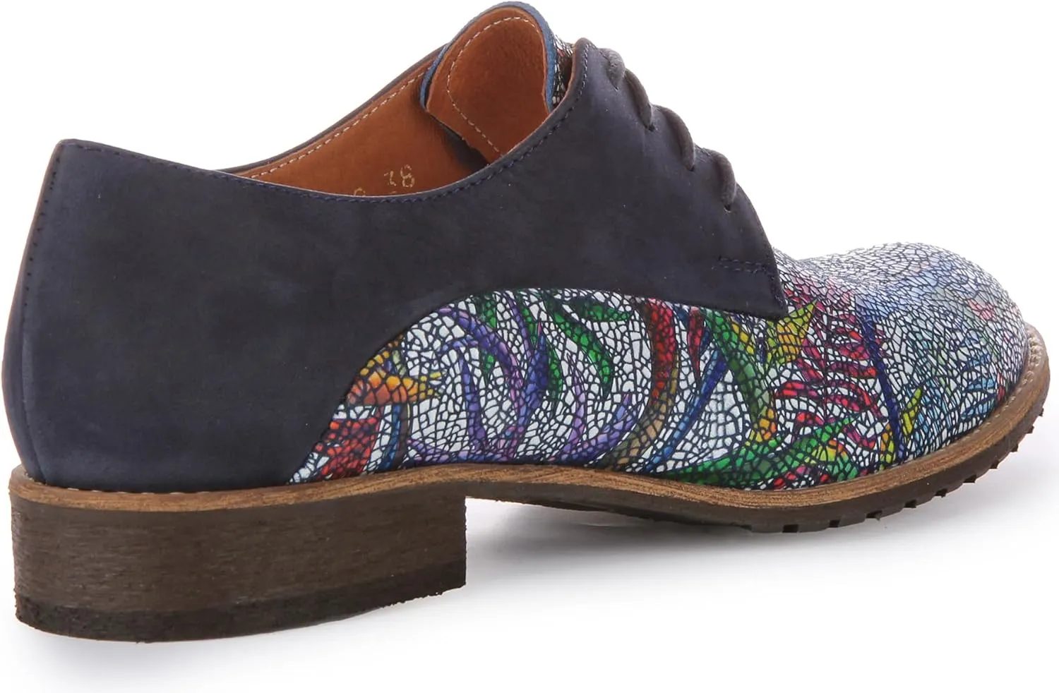 Adela Women's Lace Up Snake Print Low Heel Oxford Shoes