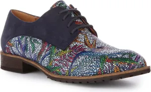 Adela Women's Lace Up Snake Print Low Heel Oxford Shoes