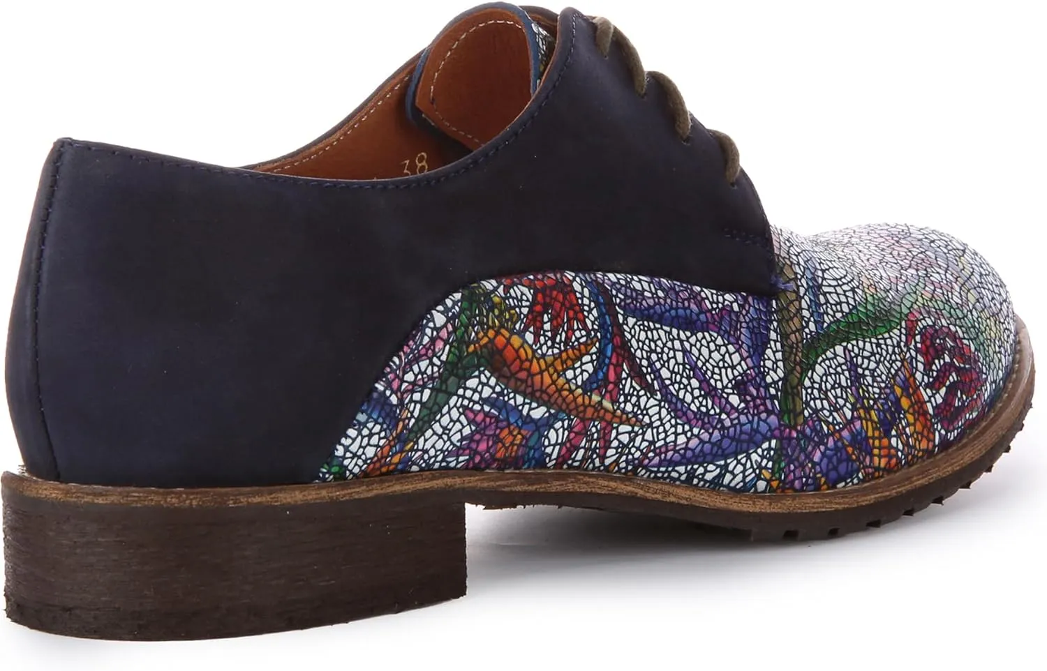 Adela Women's Lace Up Snake Print Low Heel Oxford Shoes