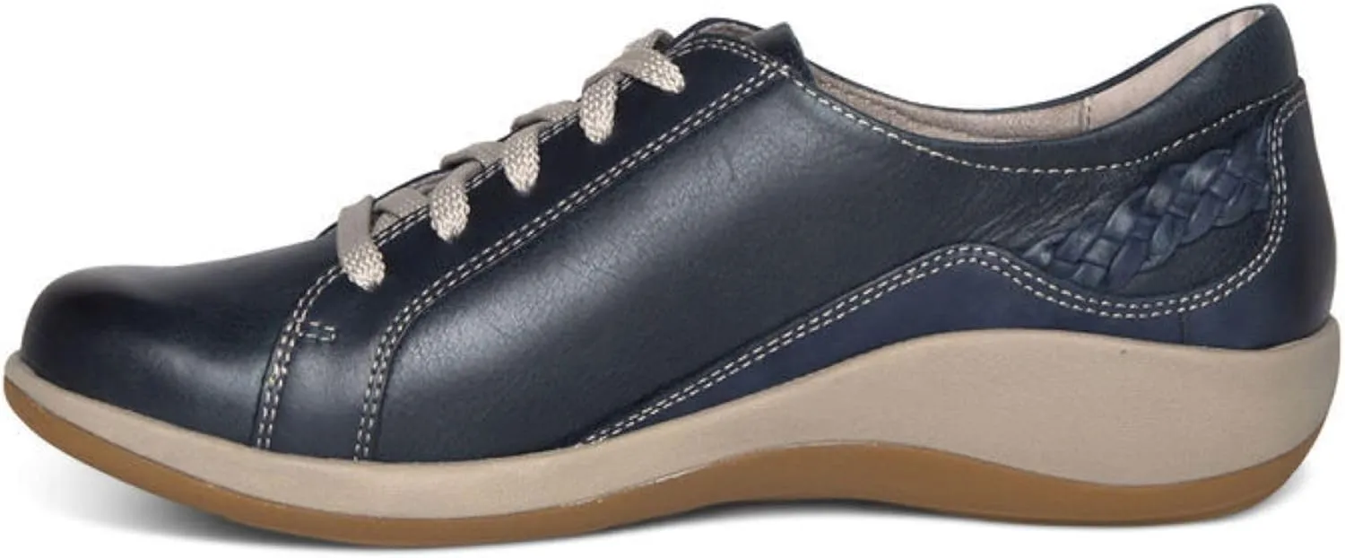 Aetrex Women's Dana Orthopedic Lace Up Oxford Leather Shoes - Lightweight Casual Comfort Arch Support Sneakers