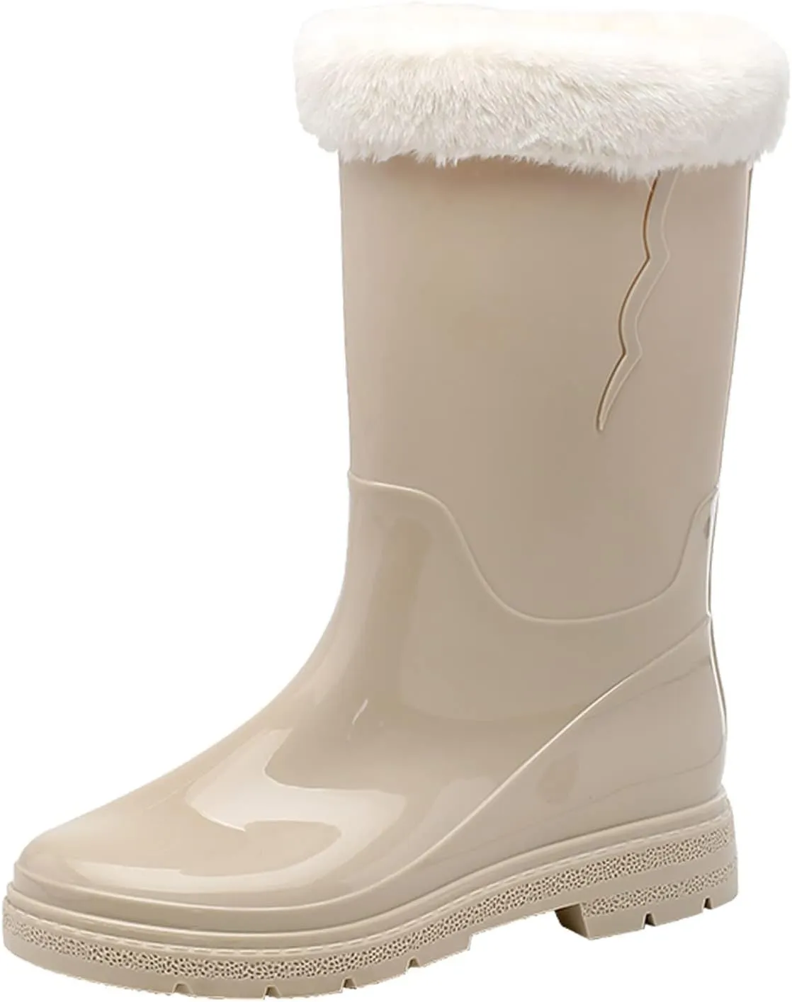 AMDBEL Short Rain Boots for Women Wide Width, Botas de lluvia para mujer impermeables, Women Rain Boots Black Waterproof Mid Calf Lightweight Cute Booties Fashion Out Work Comfortable Garden Shoes