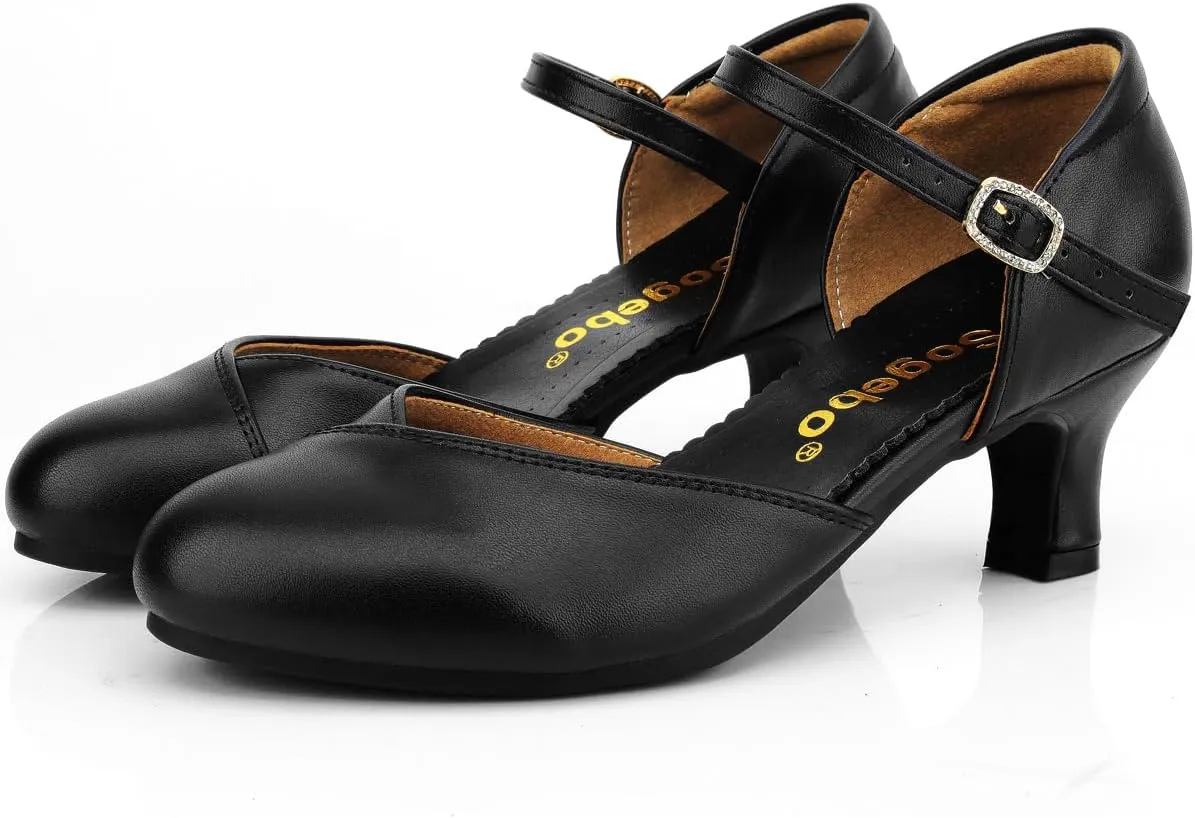 Ankle Strap Heels Ballroom Latin Salsa Dance Pumps Womens Character Shoes