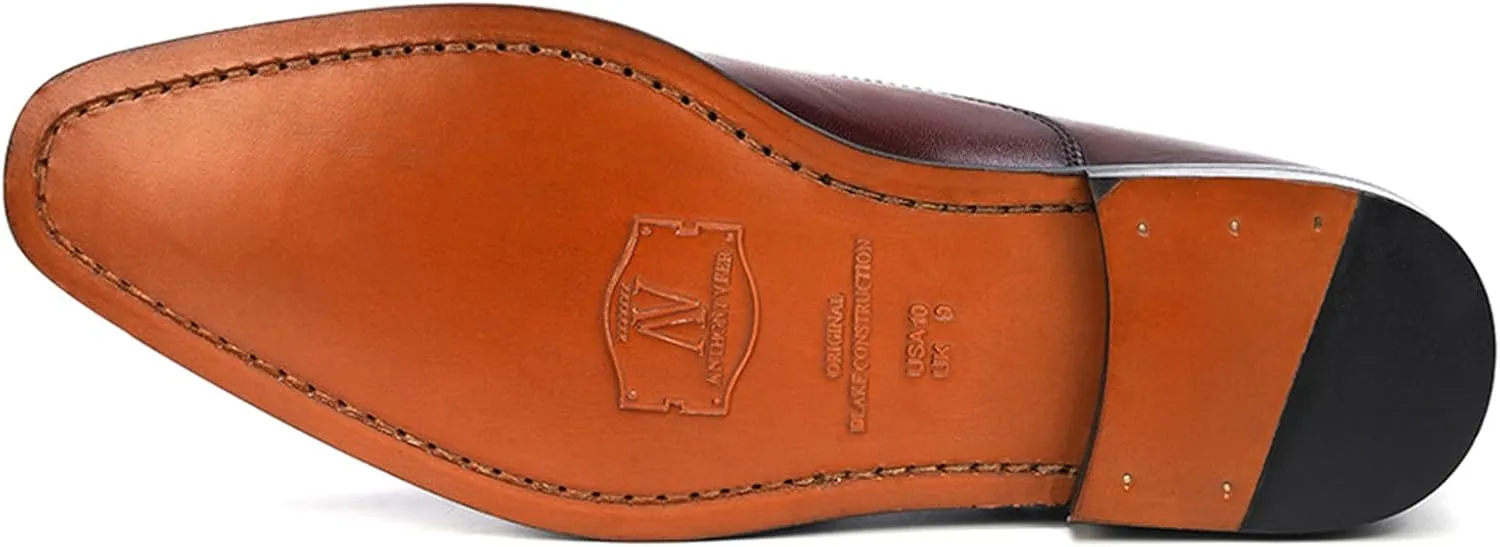 Anthony Veer Bill Cap-Toe Oxford Dress Shoes for Men | Lace-up | Full Grain Calfskin Leather | Blake Construction| Ortholite Cushion Comfort | Recraftable Leather Outsole