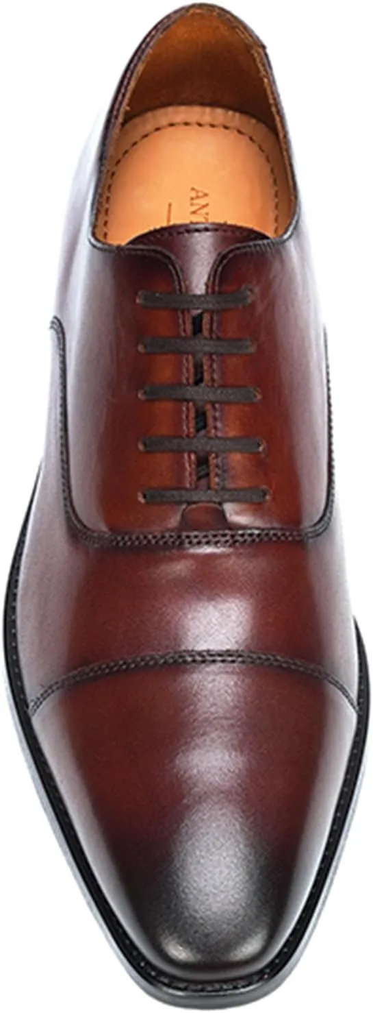 Anthony Veer Bill Cap-Toe Oxford Dress Shoes for Men | Lace-up | Full Grain Calfskin Leather | Blake Construction| Ortholite Cushion Comfort | Recraftable Leather Outsole