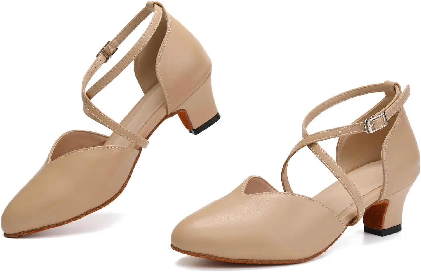 AOQUNFS Character Shoes for Women Tango Latin Salsa Shoes for Girls Ballroom Dancing Shoes,L666