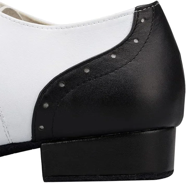 AOQUNFS Men's Latin Dance Shoes Black Leather Ballroom Tango Salsa Character Shoes,Model L147