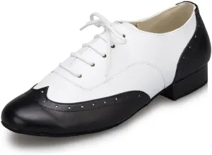 AOQUNFS Men's Latin Dance Shoes Black Leather Ballroom Tango Salsa Character Shoes,Model L147