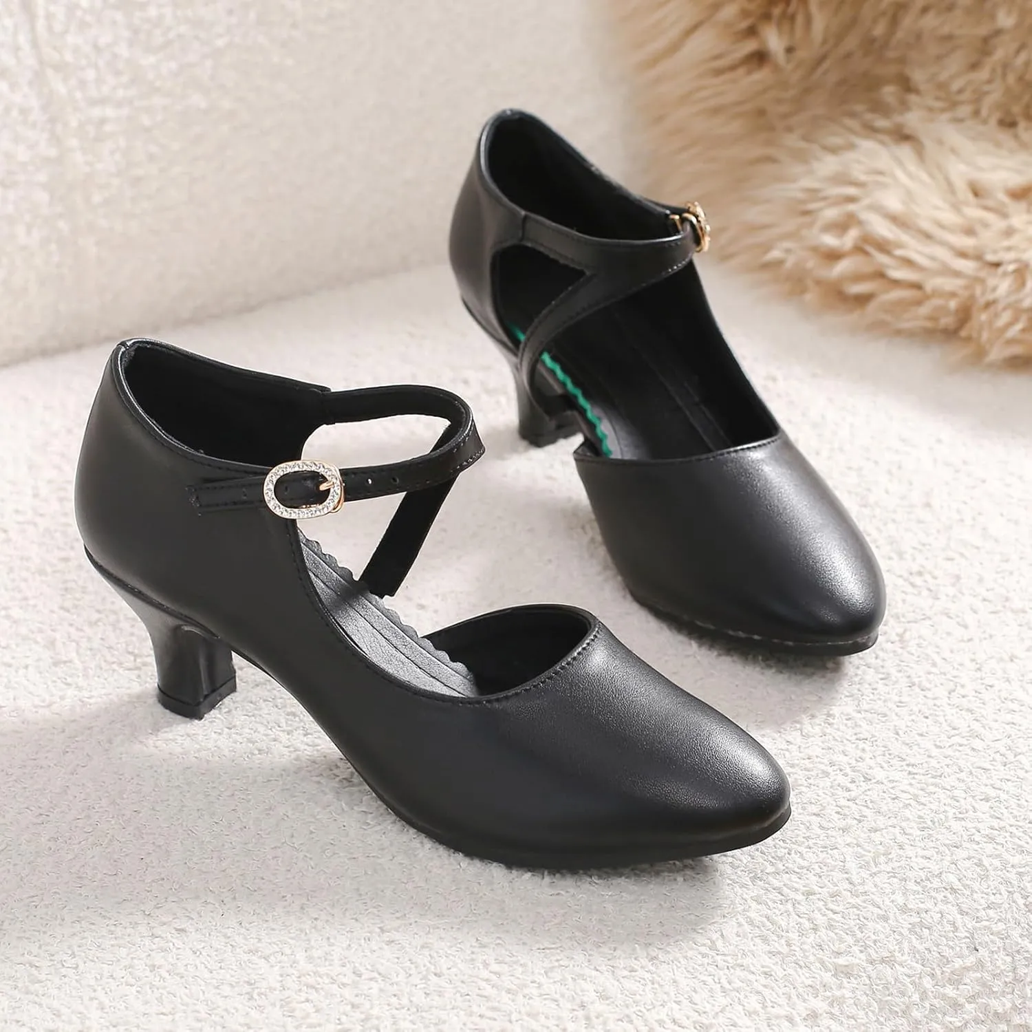 AOQUNFS Women Character Dance Shoes Ballroom Salsa Practice Performance Dancing Shoes,132-20