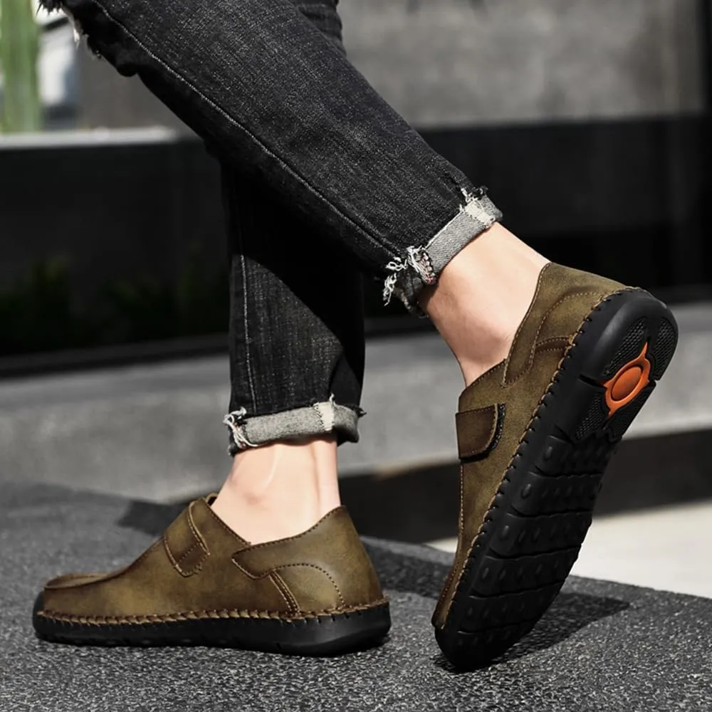 Asifn Men's Casual Leather Loafers Comfortable Soft Lightweight Driving Walking Dress Shoes Fashion Slip-On Handmade Flats