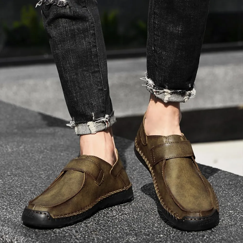Asifn Men's Casual Leather Loafers Comfortable Soft Lightweight Driving Walking Dress Shoes Fashion Slip-On Handmade Flats