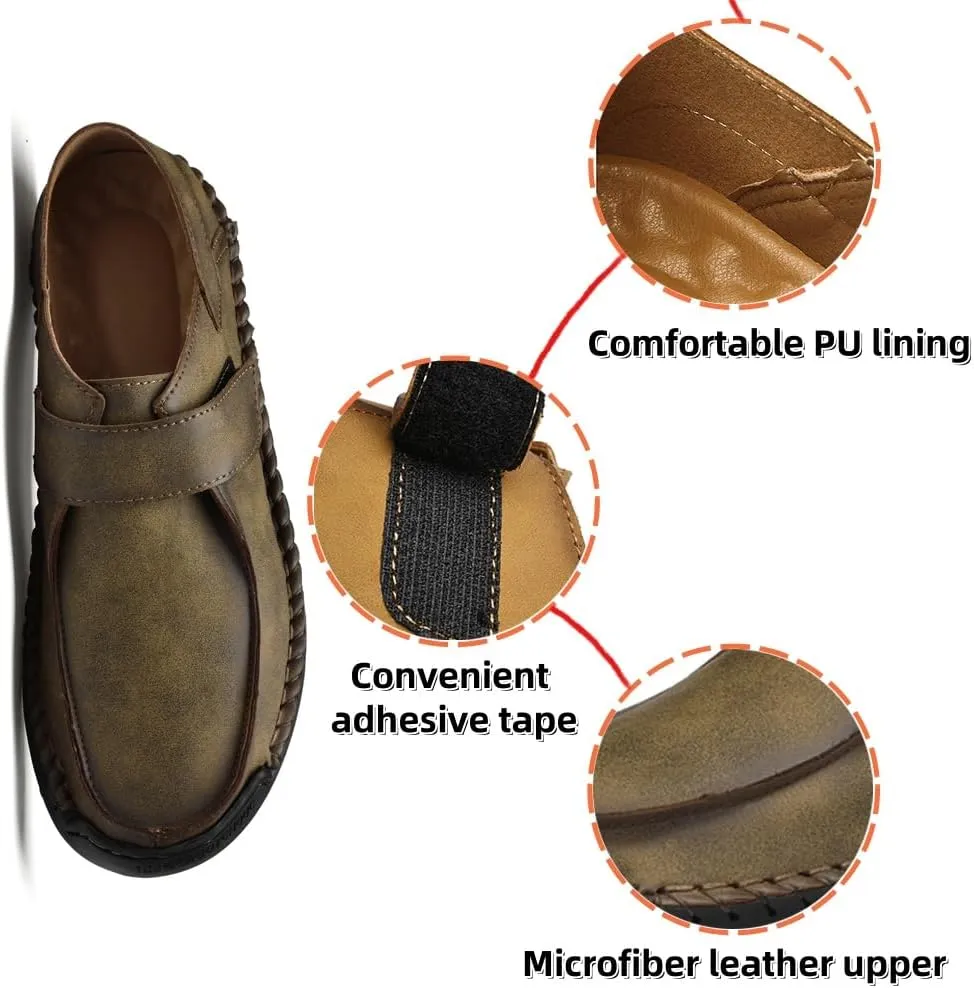 Asifn Men's Casual Leather Loafers Comfortable Soft Lightweight Driving Walking Dress Shoes Fashion Slip-On Handmade Flats