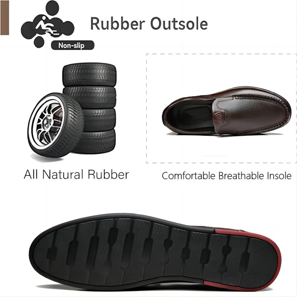 Asifn Men's Casual Loafers Business Leather Formal Dress Slip-on Lightweight Breathable Comfortable Outdoor Shoes
