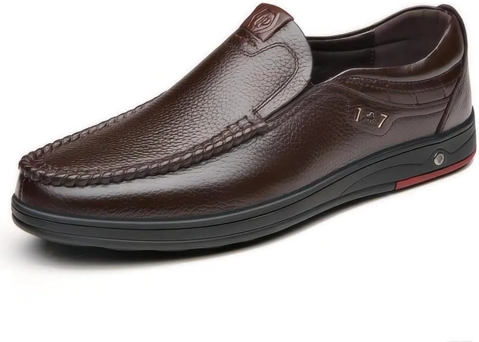 Asifn Men's Casual Loafers Business Leather Formal Dress Slip-on Lightweight Breathable Comfortable Outdoor Shoes