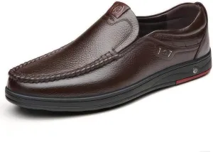 Asifn Men's Casual Loafers Business Leather Formal Dress Slip-on Lightweight Breathable Comfortable Outdoor Shoes