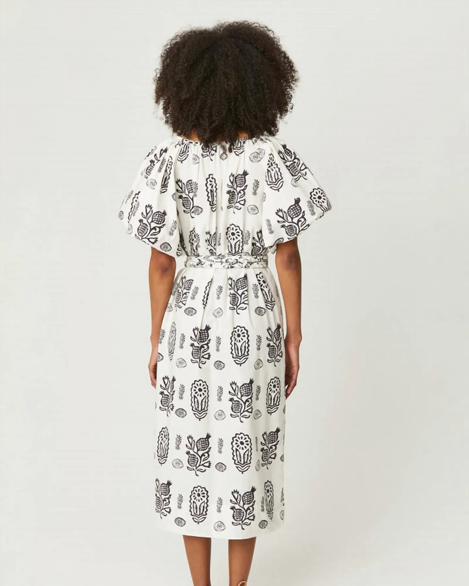 Augustina Dress In Ivory Block | Ivory Block