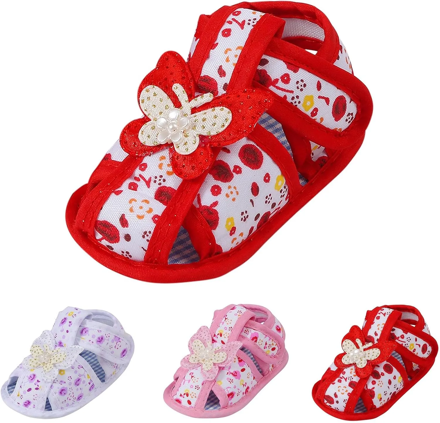 Baby Girls Dress Shoes Infant Toddler First Walking Mary Jane Flats with Bowknot Non-Slip Soft Sole Prewalker Kid