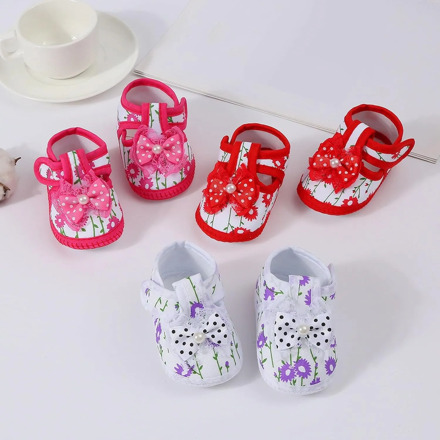 Baby Girls Sandals Toddler Closed Toe Cute Flower Bow Breathable Soft Sole Beach Water Adjustable Walking Shoes