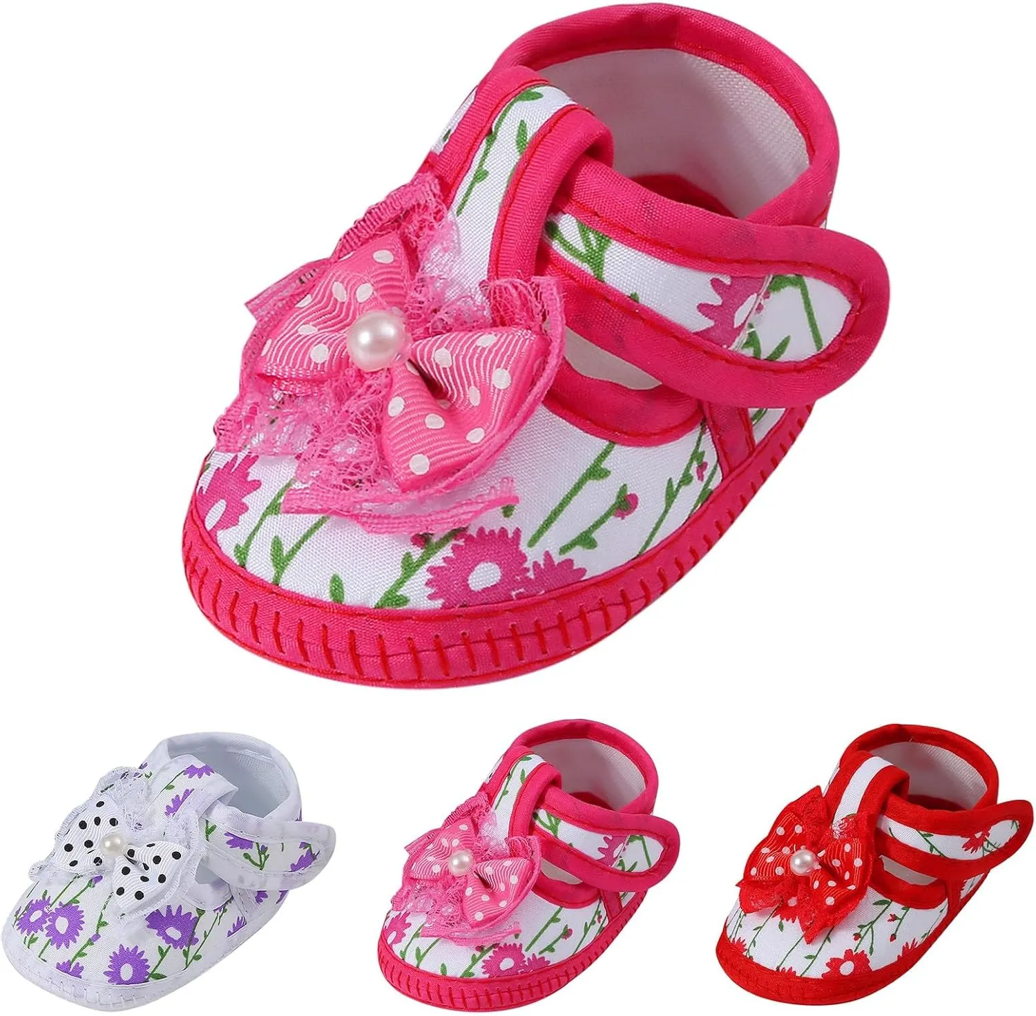Baby Girls Sandals Toddler Closed Toe Cute Flower Bow Breathable Soft Sole Beach Water Adjustable Walking Shoes