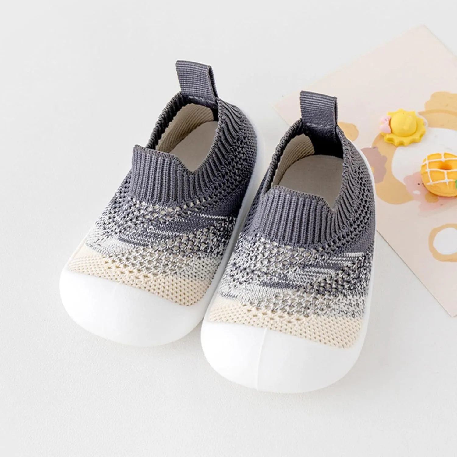 Baby Infant Mesh Knit Sandals Closed Toe Breathable Lightweight Ankle Shoes Toddler Newborn Sole Non Slip Casual Shoes