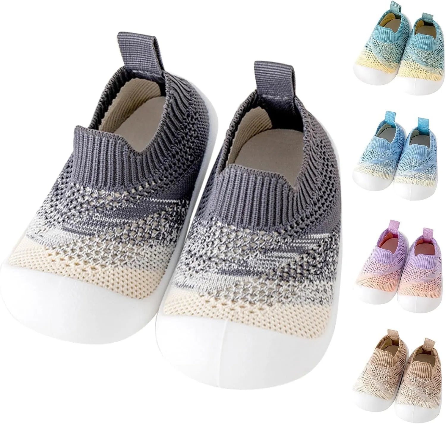 Baby Infant Mesh Knit Sandals Closed Toe Breathable Lightweight Ankle Shoes Toddler Newborn Sole Non Slip Casual Shoes