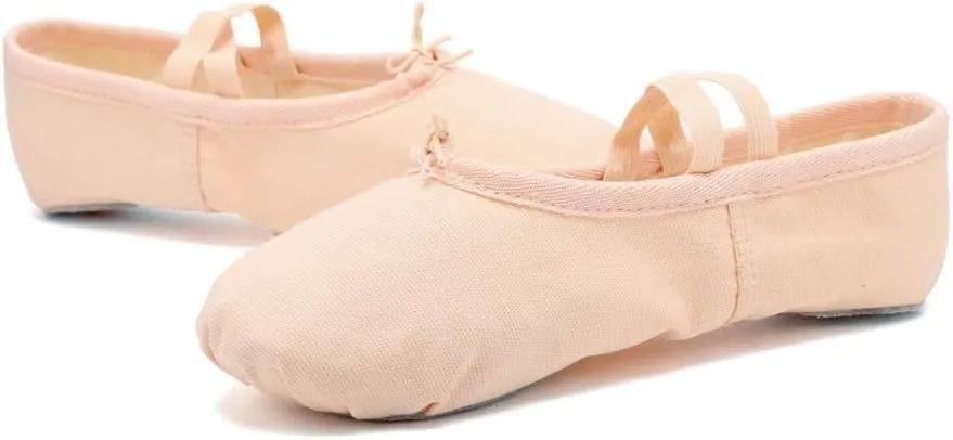 Ballet Canvas Dance Shoes Gymnastics Yoga Shoes Soft Canvas Flat Shoes for Children, Adults