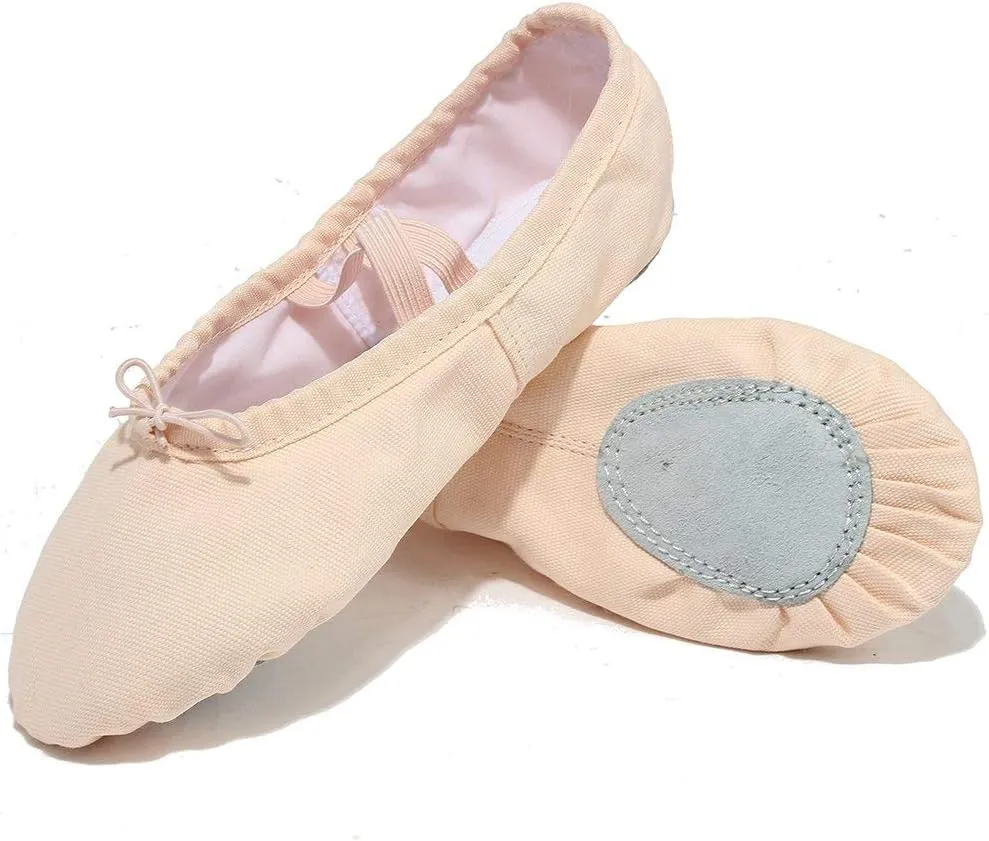 Ballet Canvas Dance Shoes Gymnastics Yoga Shoes Soft Canvas Flat Shoes for Children, Adults