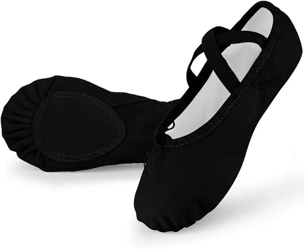 Ballet Canvas Dance Shoes Gymnastics Yoga Shoes Soft Canvas Flat Shoes for Children, Adults