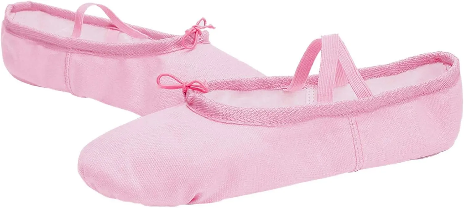 Ballet Canvas Dance Shoes Gymnastics Yoga Shoes Soft Canvas Flat Shoes for Children, Adults