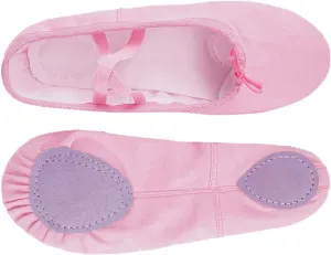 Ballet Canvas Dance Shoes Gymnastics Yoga Shoes Soft Canvas Flat Shoes for Children, Adults