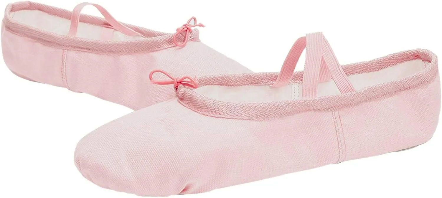 Ballet Canvas Dance Shoes Gymnastics Yoga Shoes Soft Canvas Flat Shoes for Children, Adults