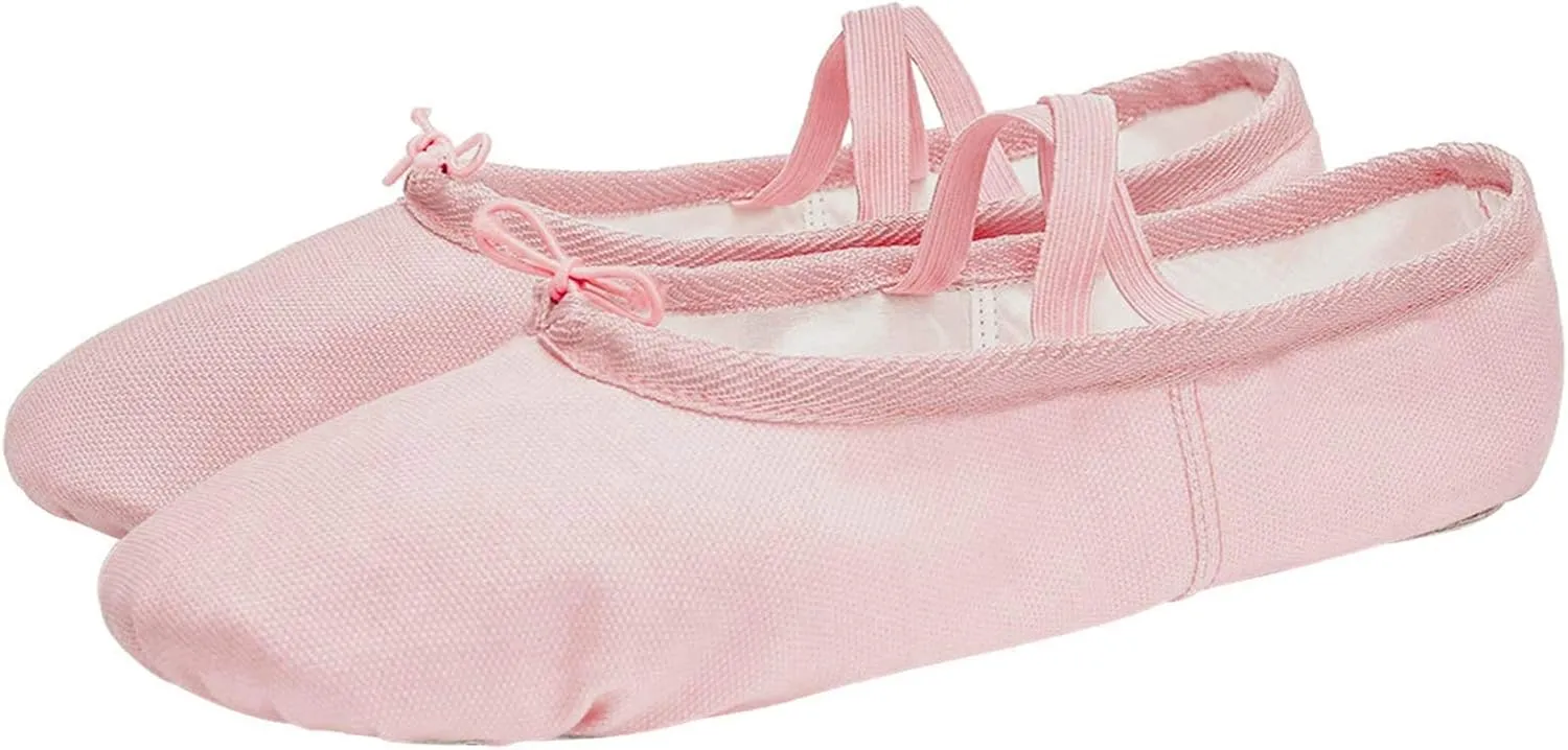 Ballet Canvas Dance Shoes Gymnastics Yoga Shoes Soft Canvas Flat Shoes for Children, Adults