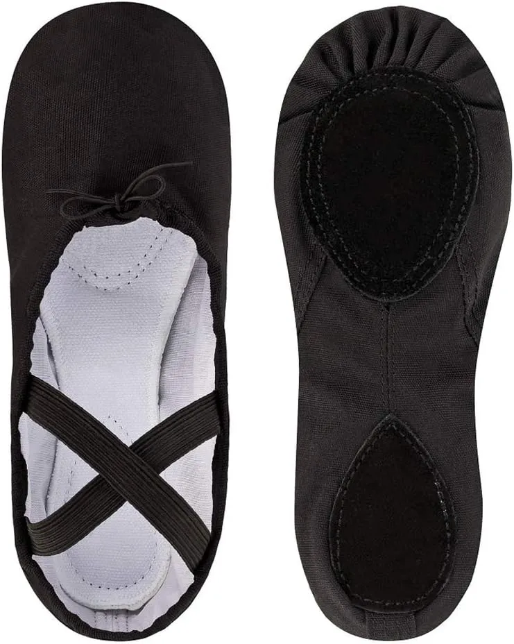 Ballet Canvas Dance Shoes Gymnastics Yoga Shoes Soft Canvas Flat Shoes for Children, Adults