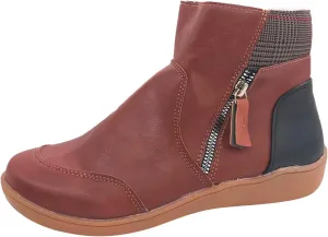 Barefoot Womens Winter Side Zipper Plush Lined Ankle Booties Non-Slip Walking Shoes for Men