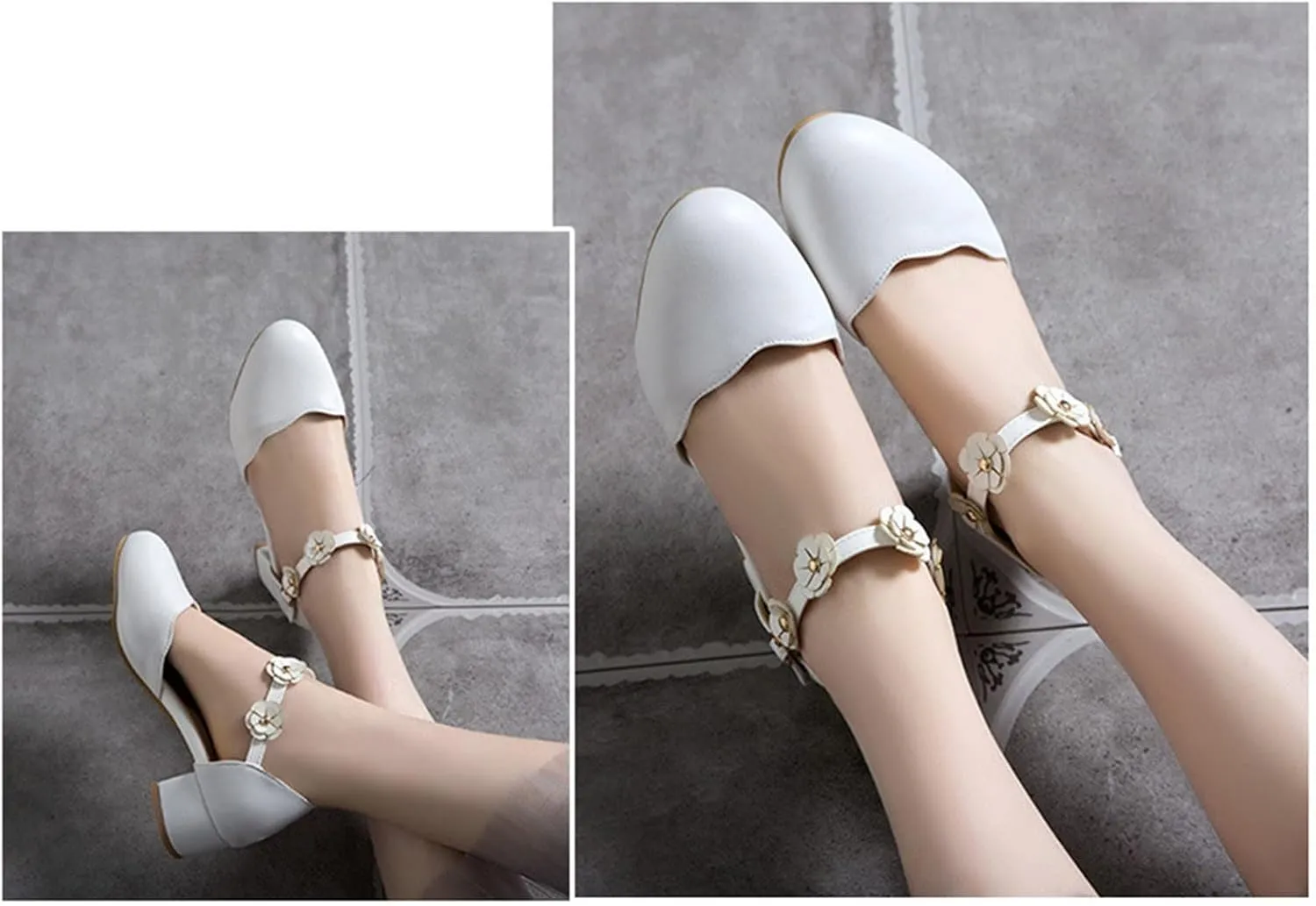 Big Kids Girls Mary ??ane Dress Shoes Pumps Low Heels Flower High School Prom Shoes Kids Summer Sandals