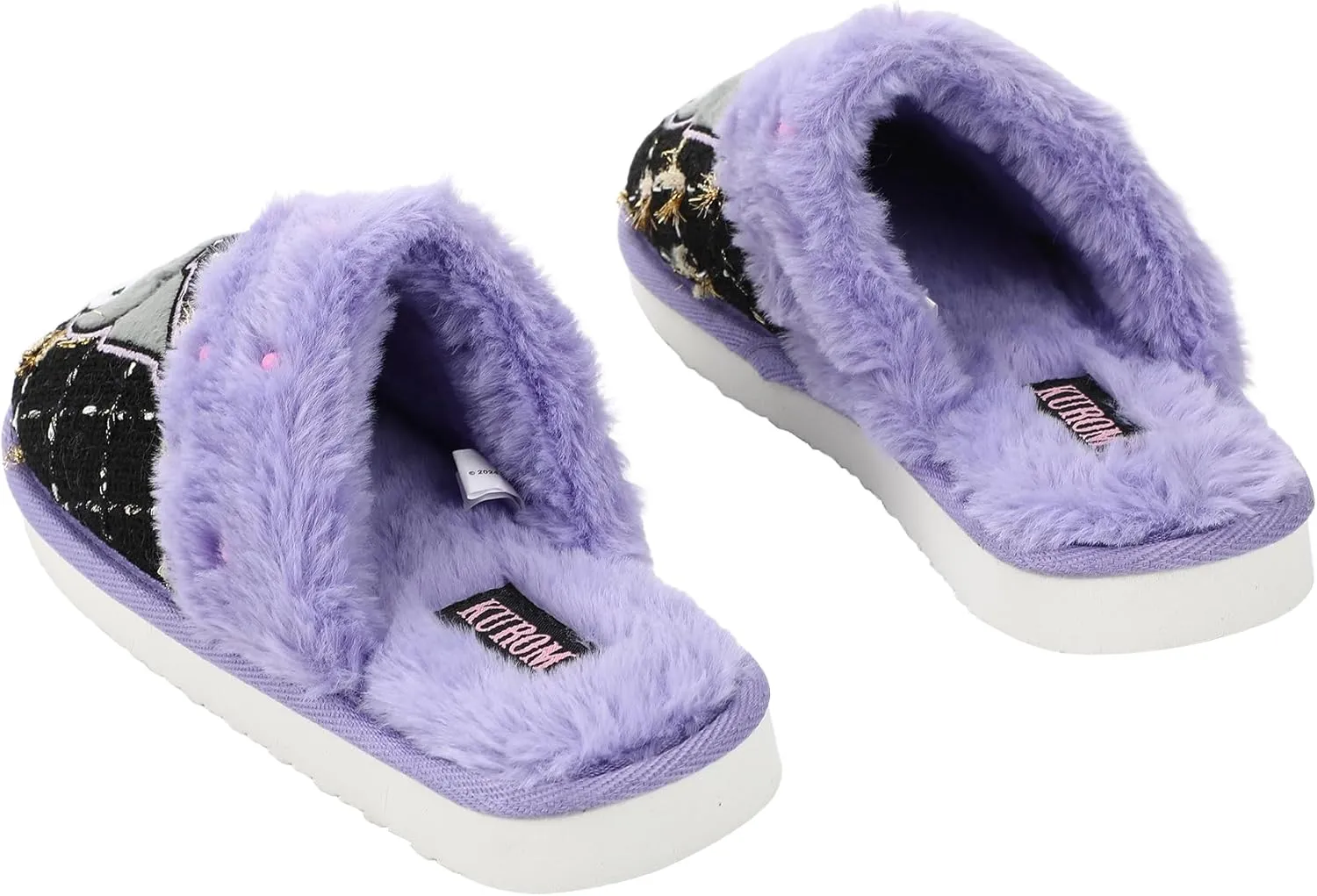 Bioworld Kuromi Character & Rhinestones Women's Black Tweed Mules