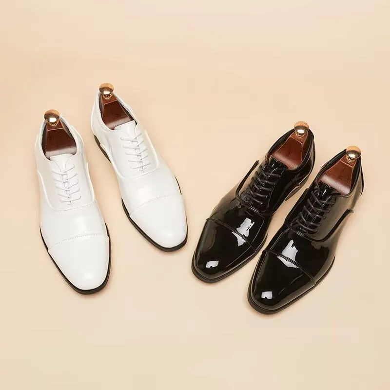 Black Dress Shoes Men Oxford Shoe Drawstring Slip on Party Dressy Sneaker Fashion Lightweight Footwear
