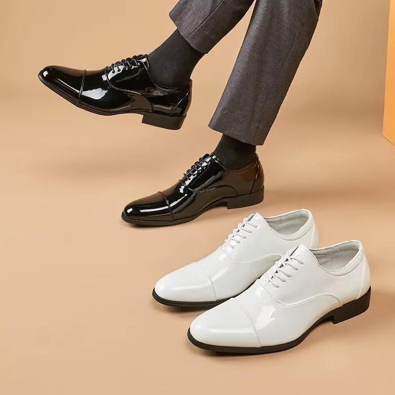 Black Dress Shoes Men Oxford Shoe Drawstring Slip on Party Dressy Sneaker Fashion Lightweight Footwear